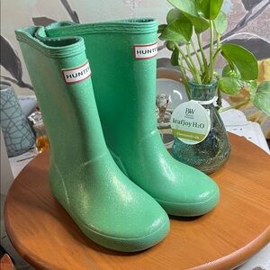 Hunter Sparkling Green Rain Boots